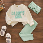 Girls Cozy Letter Sweatsuit Set