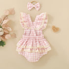 Plaid Summer Girls Jumpsuit